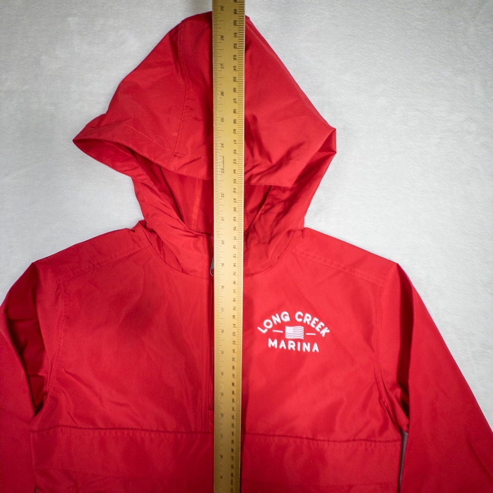 Kids Red Champion Long Creek Marina Hooded Windbreaker Jacket Size S - Picture 6 of 8